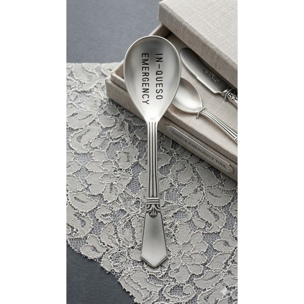Mud Pie In-Queso Emergency Silver Plated Salsa Serving Spoon